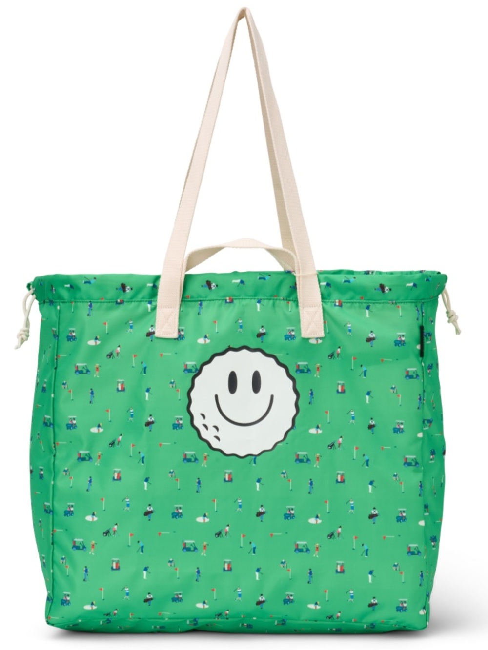Boulevard NEW Shelly Packable Shopping Bag Golf Themed Print Two Handle Lengths